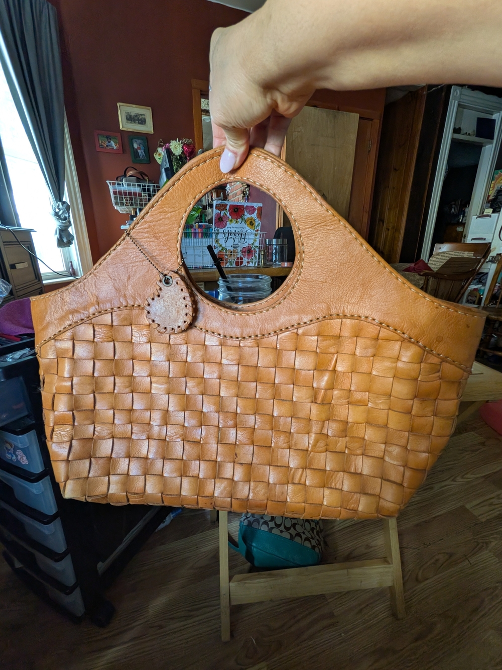 Robita Woven Leather Tote in Cognac. Beautiful ready to wear.